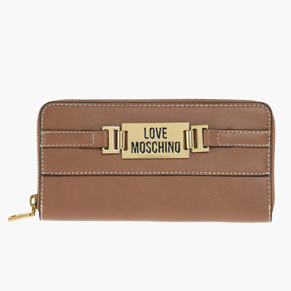 LOVE MOSCHINO Portafogli Pu Nero Zip Around Wallet - Picture 10 of 10